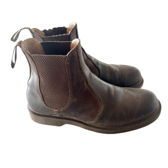 Dr. Martens 2976 SZ 9 Yellow Stitch Crazy Horse Leather Brown Men Chelsea Boots